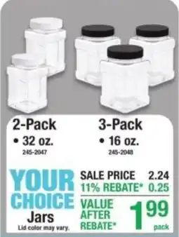Menards Your choice jars offer