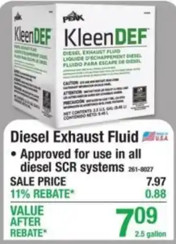 Menards Kleen DEF Diesel Exhaust Fluid offer