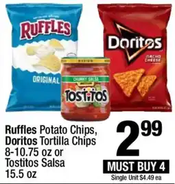 Super King Markets Ruffles Potato Chips, Doritos Tortilla Chips or Tostitos Salsa offer