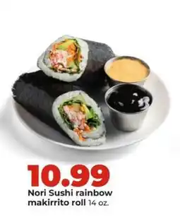 Hy-Vee Nori Sushi rainbow makirrito roll offer
