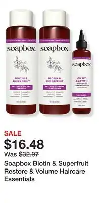 Ulta Beauty Soapbox Biotin & Superfruit Restore & Volume Haircare Essentials offer