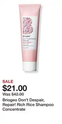 Ulta Beauty Briogeo Don't Despair, Repair! Rich Rice Shampoo Concentrate offer