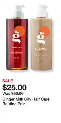 Ulta Beauty Ginger Milk Oily Hair Care Routine Pair offer