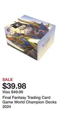 Game Stop Final Fantasy Trading Card Game World Champion Decks 2024 offer