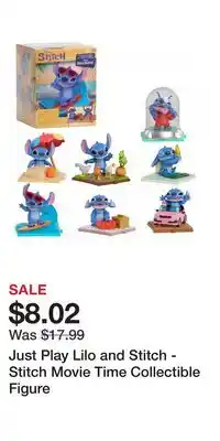 Game Stop Just Play Lilo and Stitch - Stitch Movie Time Collectible Figure offer