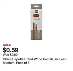Office Depot Office Depot Brand Wood Pencils, #2 Lead, Medium, Pack of 8 offer