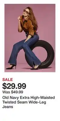 Old Navy Old Navy Extra High-Waisted Twisted Seam Wide-Leg Jeans offer