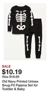 Old Navy Old Navy Printed Unisex Snug-Fit Pajama Set for Toddler & Baby offer