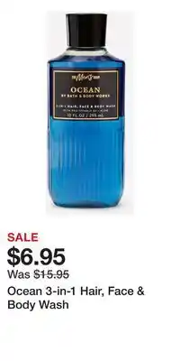 Bath & Body Works Ocean 3-in-1 Hair, Face & Body Wash offer