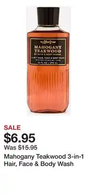 Bath & Body Works Mahogany Teakwood 3-in-1 Hair, Face & Body Wash offer
