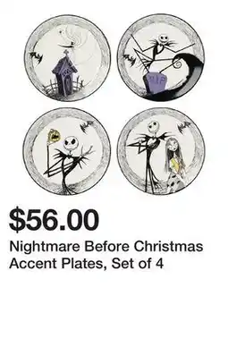 Belk Nightmare Before Christmas Accent Plates, Set of 4 offer