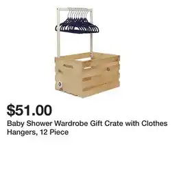 Belk Baby Shower Wardrobe Gift Crate with Clothes Hangers, 12 Piece offer