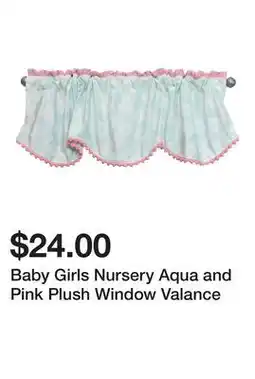 Belk Baby Girls Nursery Aqua and Pink Plush Window Valance offer