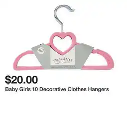 Belk Baby Girls 10 Decorative Clothes Hangers offer
