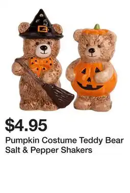 Belk Pumpkin Costume Teddy Bear Salt & Pepper Shakers offer