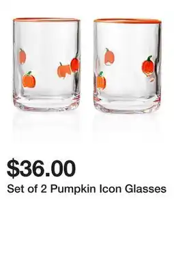 Belk Set of 2 Pumpkin Icon Glasses offer