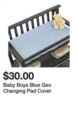 Belk Baby Boys Blue Geo Changing Pad Cover offer