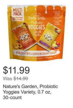 Costco Nature's Garden, Probiotic Yoggies Variety, 0.7 oz, 30-count offer