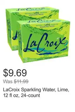 Costco LaCroix Sparkling Water, Lime, 12 fl oz, 24-count offer
