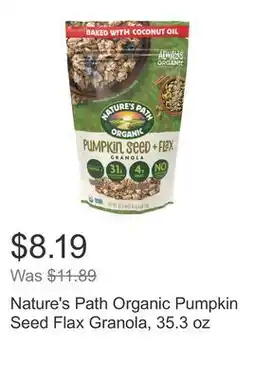 Costco Nature's Path Organic Pumpkin Seed Flax Granola, 35.3 oz offer