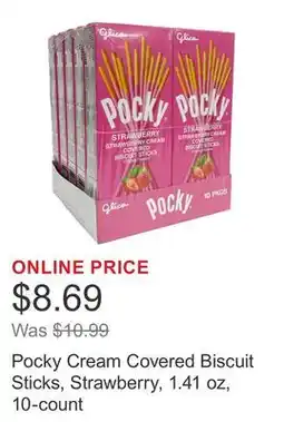 Costco Pocky Cream Covered Biscuit Sticks, Strawberry, 1.41 oz, 10-count offer