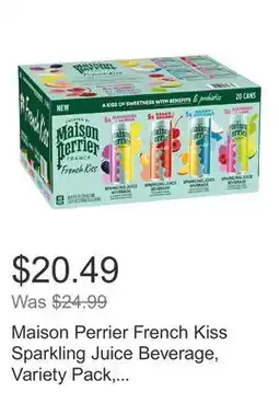 Costco Maison Perrier French Kiss Sparkling Juice Beverage, Variety Pack, 11.15 fl oz, 20-count offer