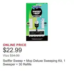 Costco Swiffer Sweep + Mop Deluxe Sweeping Kit, 1 Sweeper + 30 Refills offer