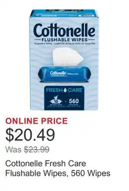 Costco Cottonelle Fresh Care Flushable Wipes, 560 Wipes offer
