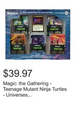 Costco Magic: the Gathering - Teenage Mutant Ninja Turtles - Universes Beyond 5 Tin Booster Collection offer