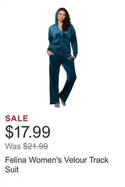 Costco Felina Women's Velour Track Suit offer