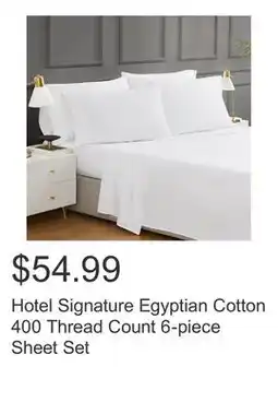 Costco Hotel Signature Egyptian Cotton 400 Thread Count 6-piece Sheet Set offer