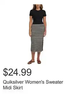 Costco Quiksilver Women's Sweater Midi Skirt offer