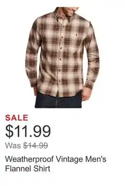 Costco Weatherproof Vintage Men's Flannel Shirt offer