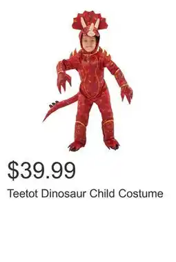 Costco Teetot Dinosaur Child Costume offer