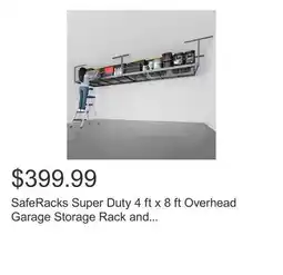 Costco SafeRacks Super Duty 4 ft x 8 ft Overhead Garage Storage Rack and Accessories Kit, 2-pack offer