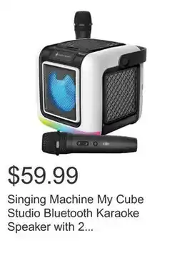 Costco Singing Machine My Cube Studio Bluetooth Karaoke Speaker with 2 Wireless Microphones offer