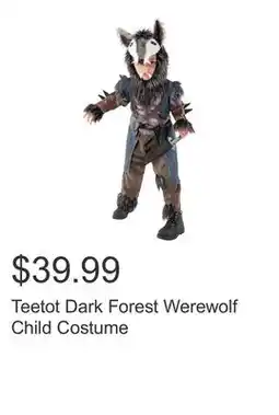 Costco Teetot Dark Forest Werewolf Child Costume offer