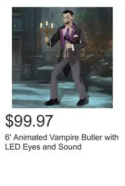 Costco 6' Animated Vampire Butler with LED Eyes and Sound offer