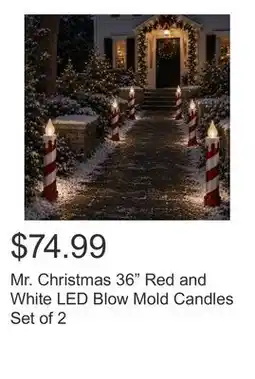 Costco Mr. Christmas 36 Red and White LED Blow Mold Candles Set of 2 offer