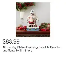 Costco 12 Holiday Statue Featuring Rudolph, Bumble, and Santa by Jim Shore offer