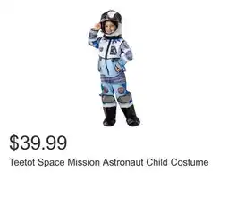 Costco Teetot Space Mission Astronaut Child Costume offer