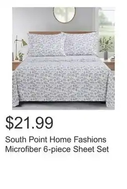 Costco South Point Home Fashions Microfiber 6-piece Sheet Set offer