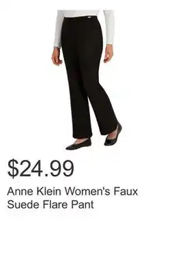 Costco Anne Klein Women's Faux Suede Flare Pant offer