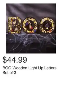 Costco BOO Wooden Light Up Letters, Set of 3 offer