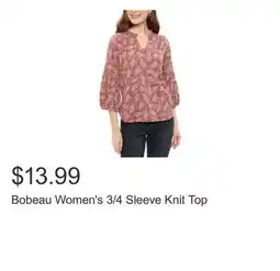 Costco Bobeau Women's 3/4 Sleeve Knit Top offer