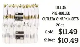 Seven Mile Market Lillian pre-rolled cutlery & napkin sets offer