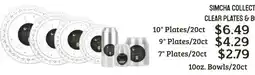 Seven Mile Market Simcha Collection clear plates & bowls offer