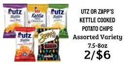 Seven Mile Market Utz or Zapp's kettle cooked potato chips offer