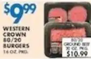 Associated Western crown 80/20 burgers offer