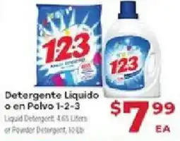Supermercado El Rancho 123 liquid detergent or powder detergent offer